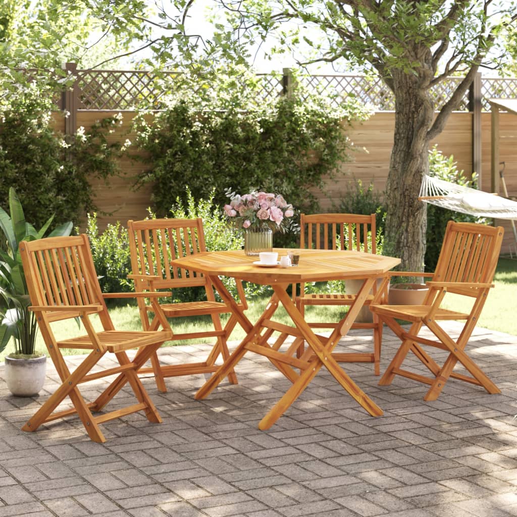 Set Mobilier De Grădină, 5 Piese, Lemn Masiv De Acacia