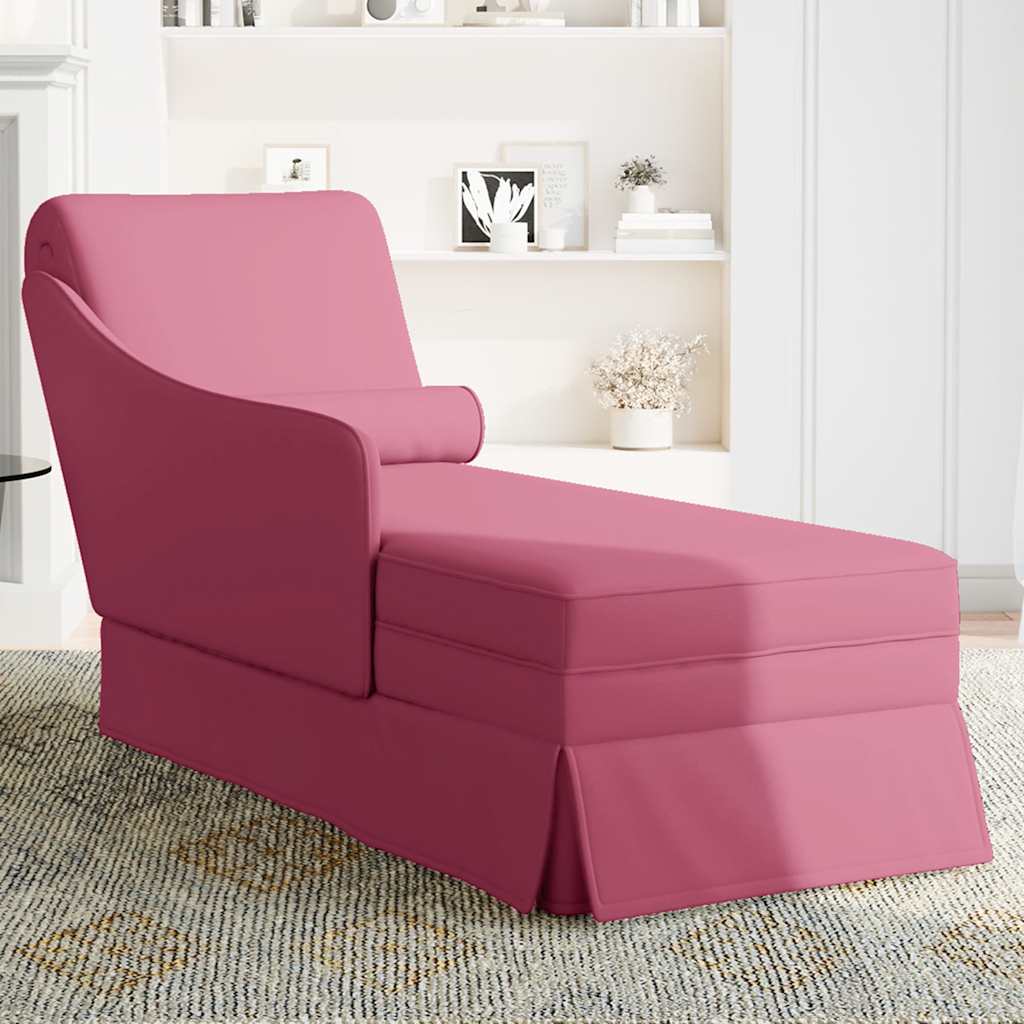 Șezlong Cu Șezlong Și Cotieră Dreaptă Wine Red Velvet