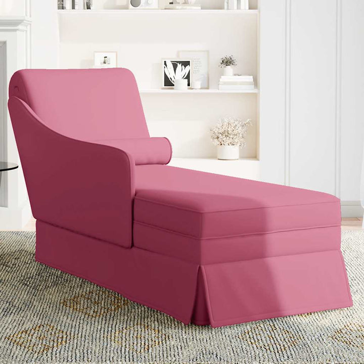 Șezlong Cu Șezlong Și Cotieră Dreaptă Wine Red Velvet