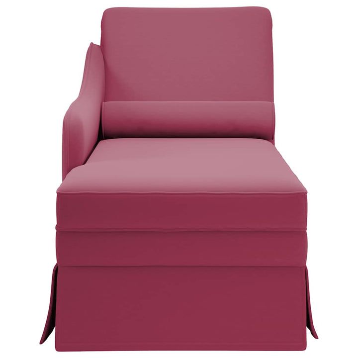 Șezlong Cu Șezlong Și Cotieră Dreaptă Wine Red Velvet