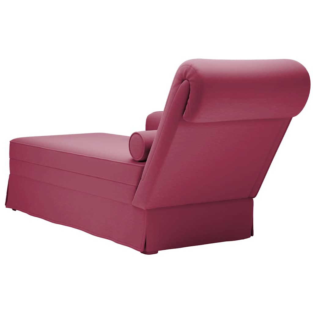 Șezlong Cu Șezlong Și Cotieră Dreaptă Wine Red Velvet