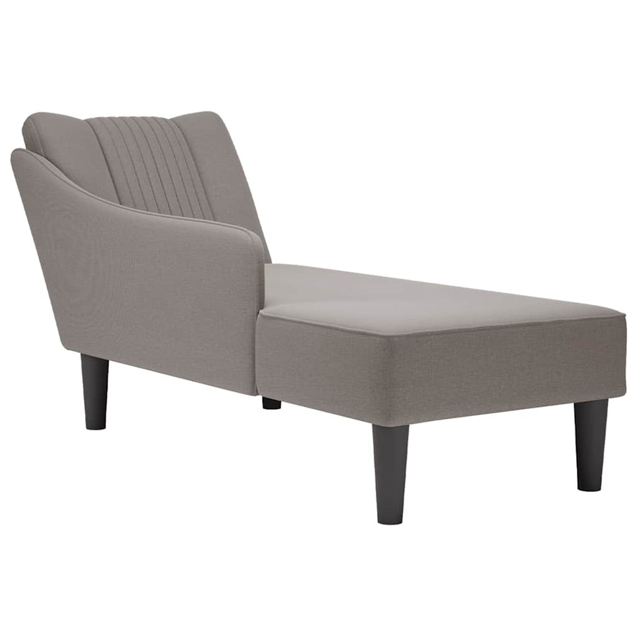 Sezlong Cu Cotieră Dreaptă Din Material Taupe