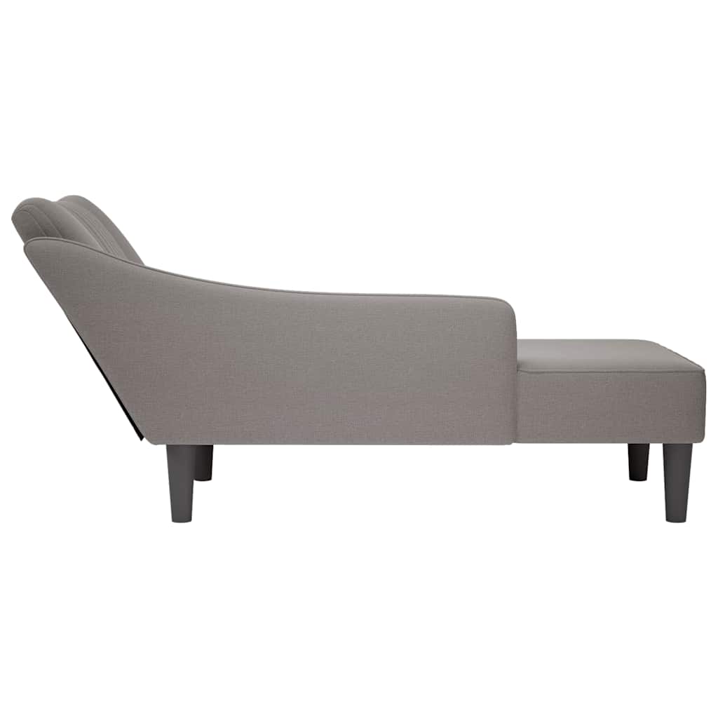 Sezlong Cu Cotieră Dreaptă Din Material Taupe