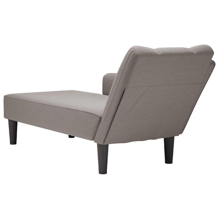 Sezlong Cu Cotieră Dreaptă Din Material Taupe