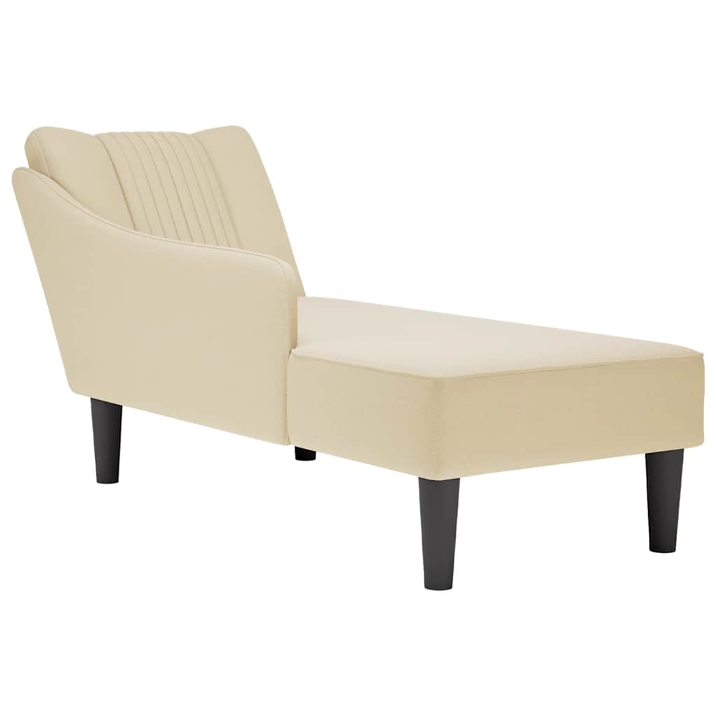 Sezlong Cu Cotieră Dreaptă Din Material Taupe