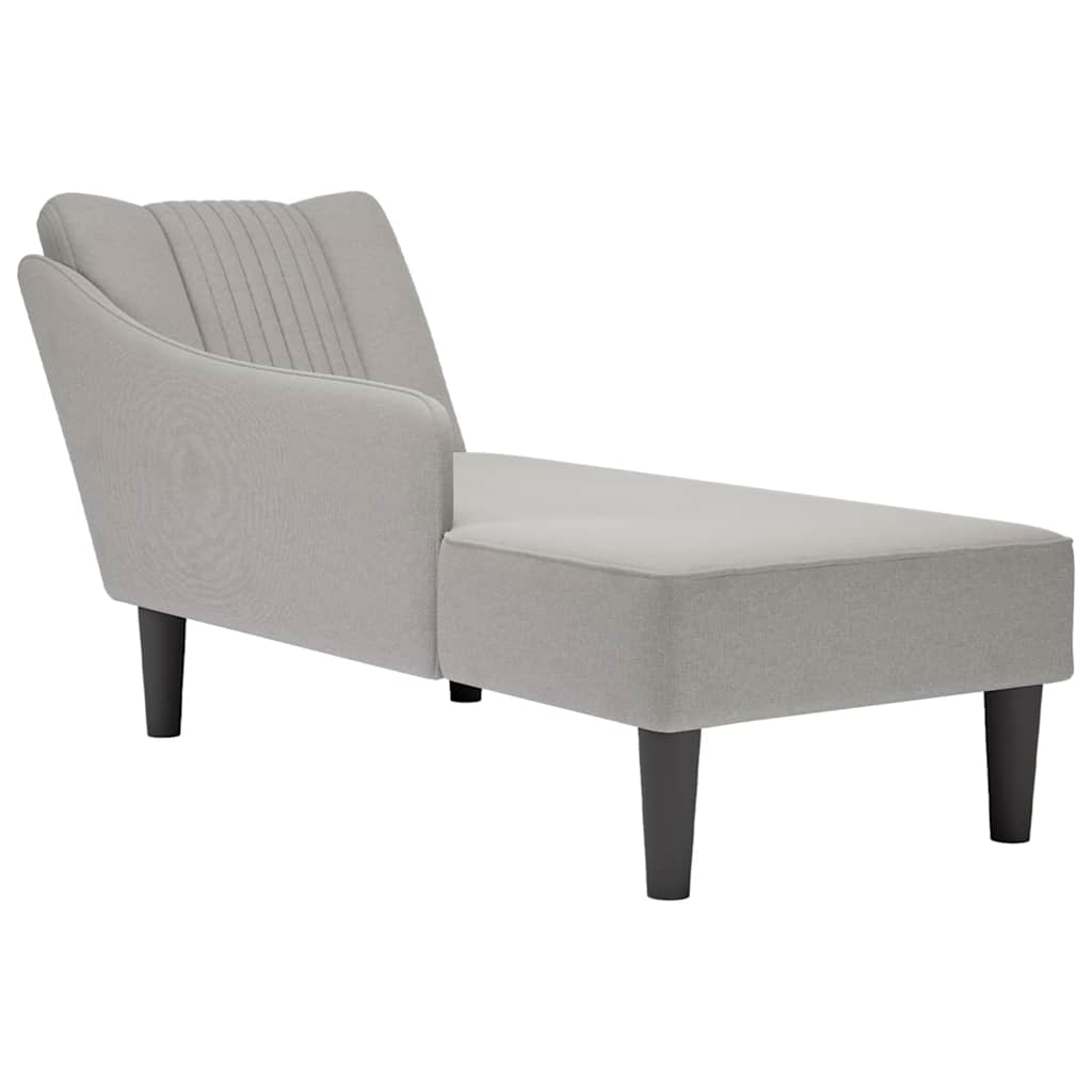 Sezlong Cu Cotieră Dreaptă Din Material Taupe