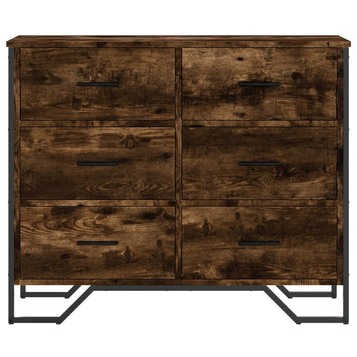 Comodă Cu Sertare Stejar Fumuriu 91X35,5X74,5 Cm Lemn Prelucrat