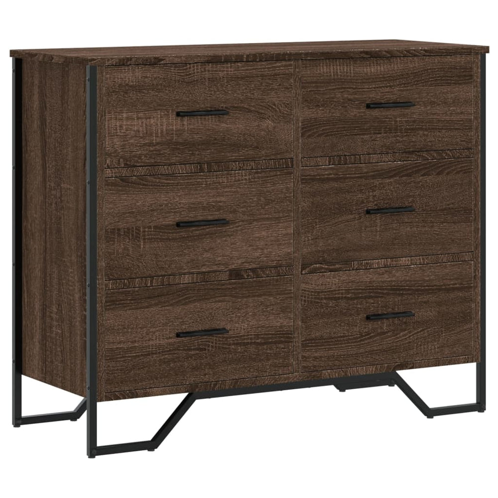 Comodă Cu Sertare, Stejar Maro 91X35,5X74,5 Cm Lemn Prelucrat
