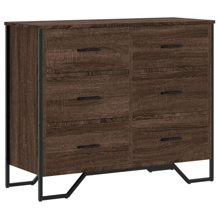 Comodă Cu Sertare, Stejar Maro 91X35,5X74,5 Cm Lemn Prelucrat