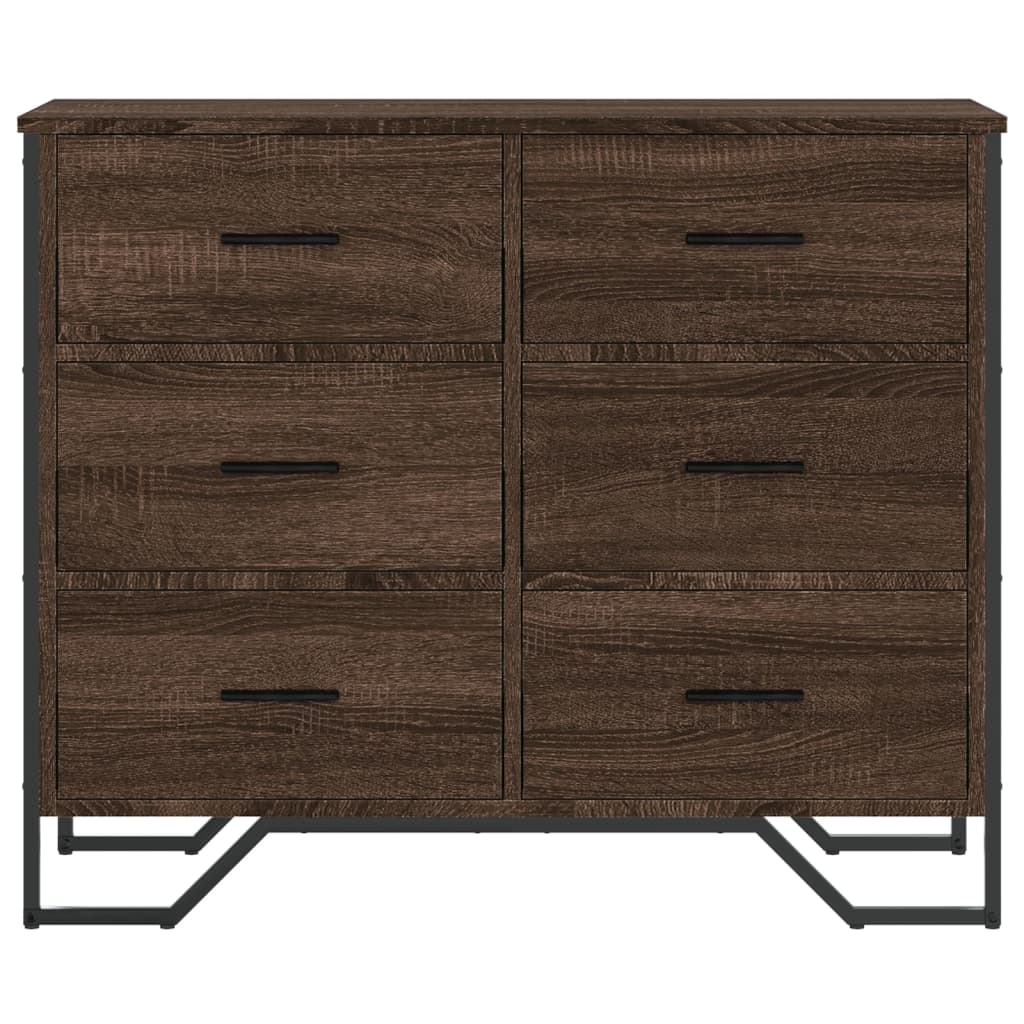 Comodă Cu Sertare, Stejar Maro 91X35,5X74,5 Cm Lemn Prelucrat