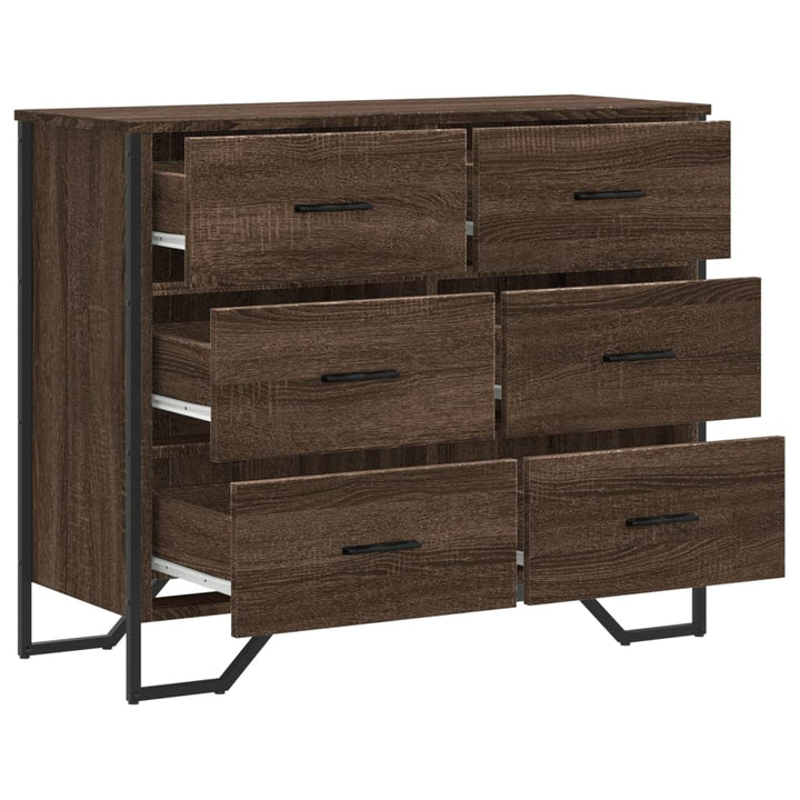 Comodă Cu Sertare, Stejar Maro 91X35,5X74,5 Cm Lemn Prelucrat