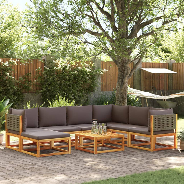 Set Canapele Grădină Cu Perne, 7 Piese, Lemn Masiv Acacia