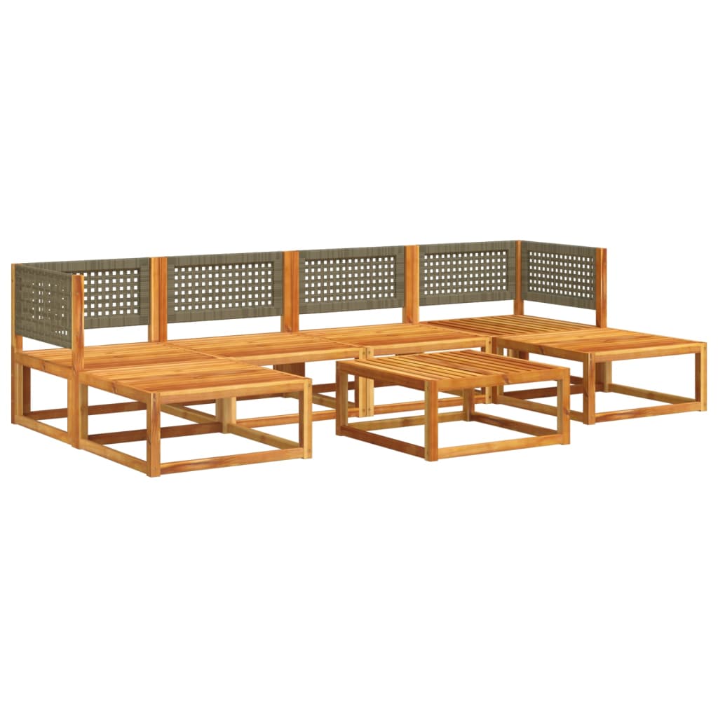 Set Canapele Grădină Cu Perne, 7 Piese, Lemn Masiv Acacia