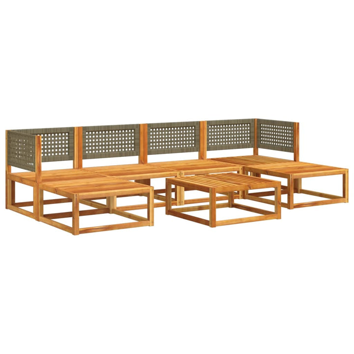 Set Canapele Grădină Cu Perne, 7 Piese, Lemn Masiv Acacia