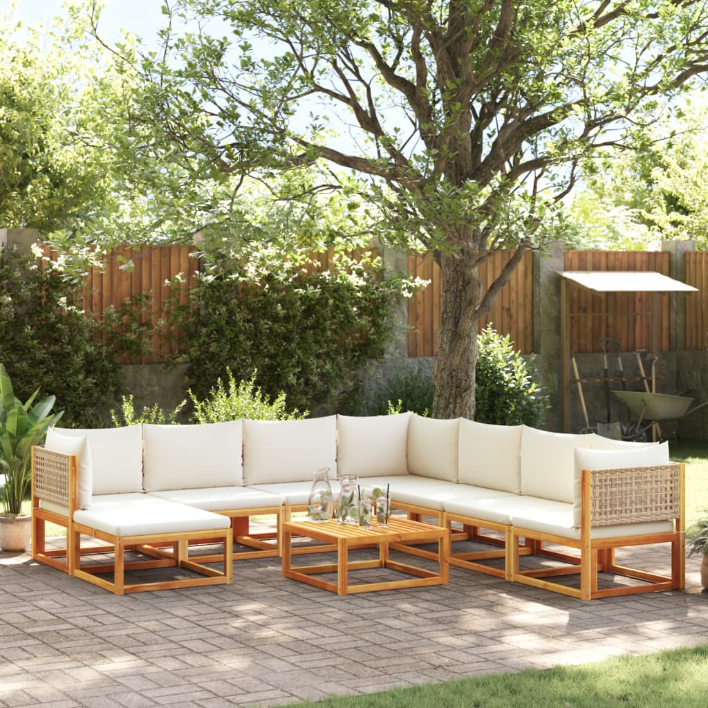 Set Canapele Grădină Cu Perne, 7 Piese, Lemn Masiv Acacia