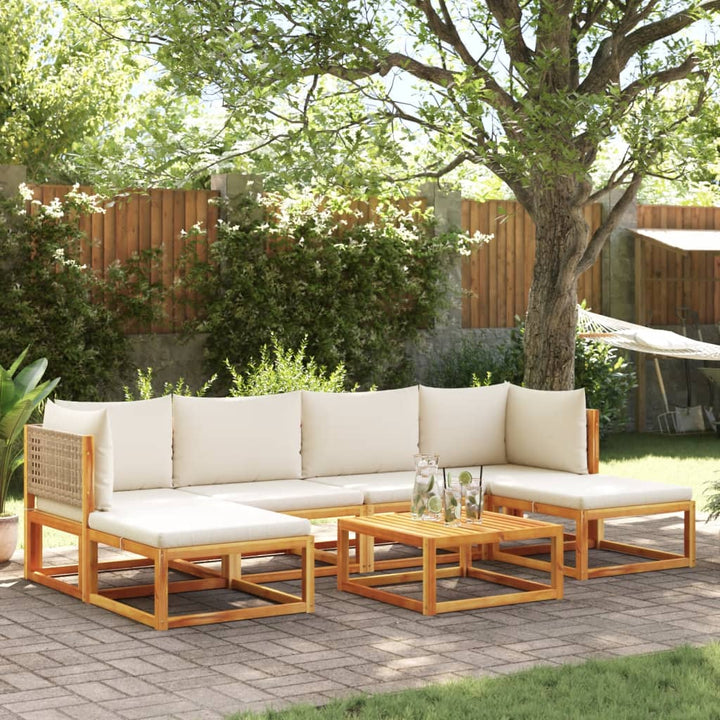 Set Canapele Grădină Cu Perne, 7 Piese, Lemn Masiv Acacia