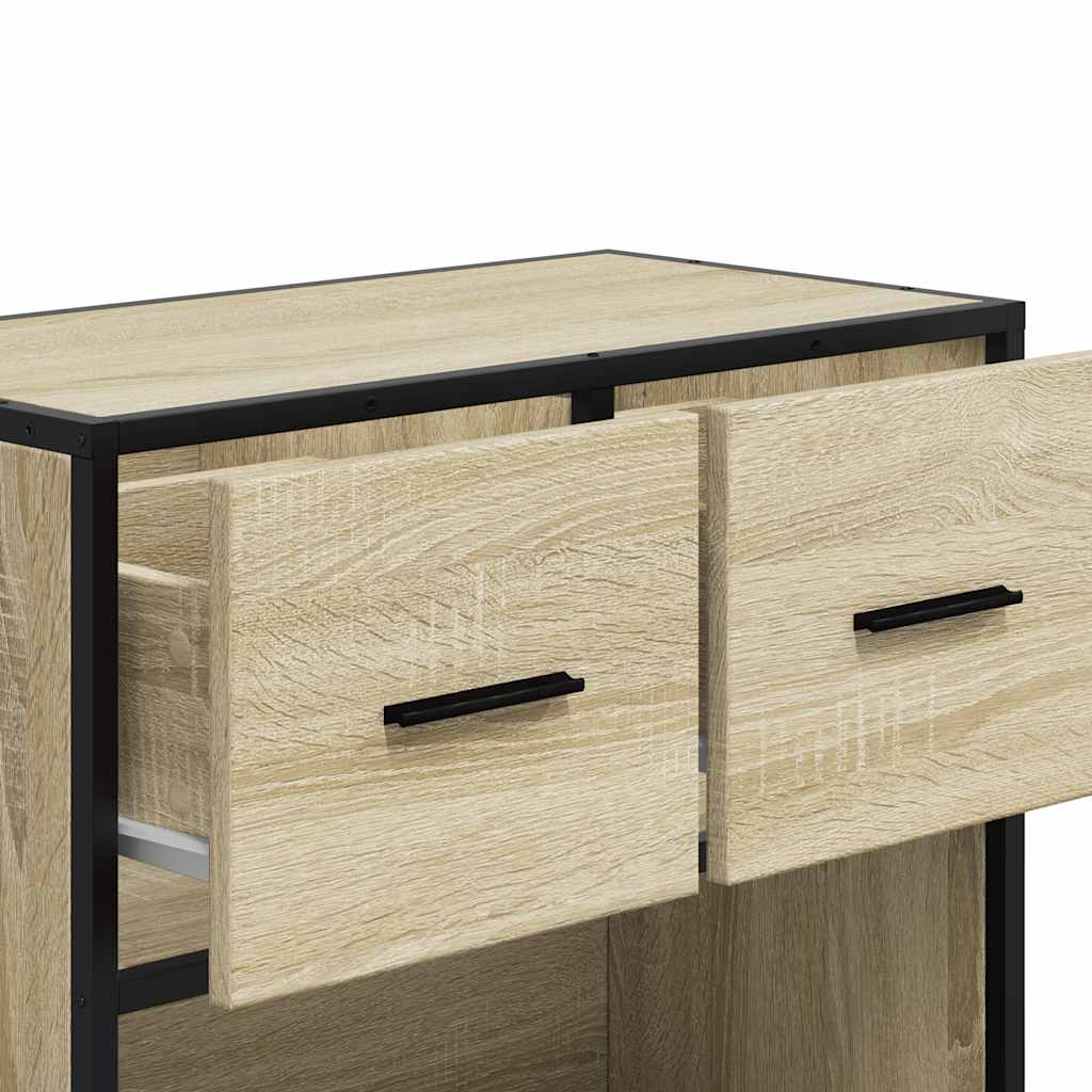 Noptiera Din 60X31X60 Cm Lemn Prelucrat Si Metal