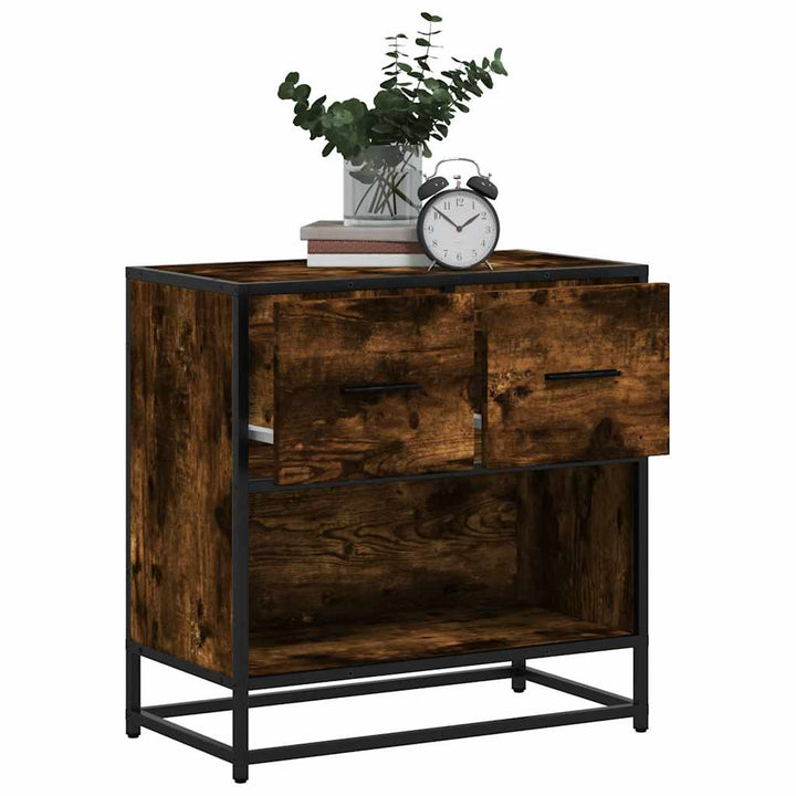 Noptiera Din 60X31X60 Cm Lemn Prelucrat Si Metal