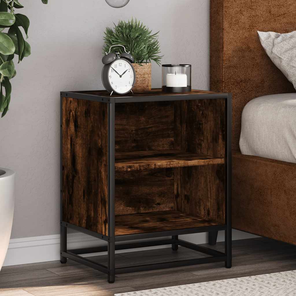 Noptiere 2 Buc Gri Sonoma 40X31X50 Cm Lemn Prelucrat Și Metal