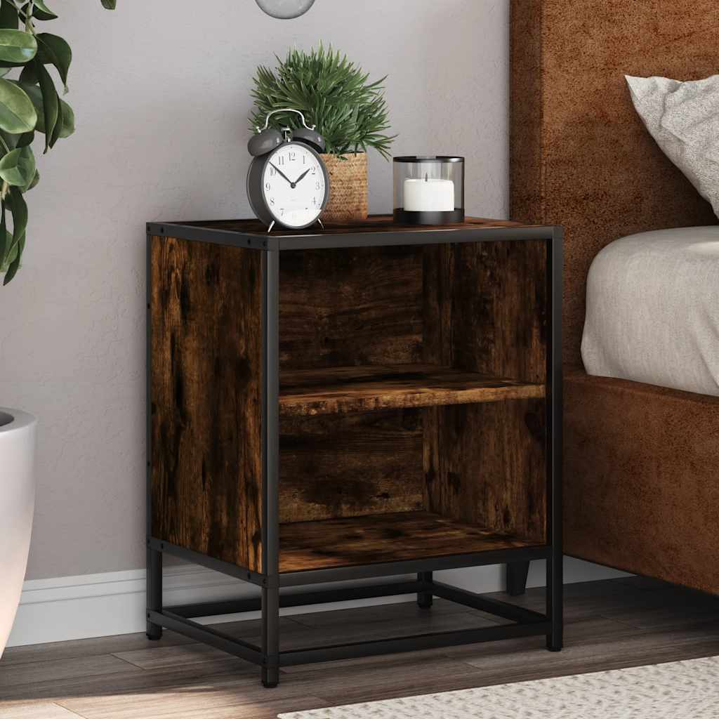 Noptiere 2 Buc Gri Sonoma 40X31X50 Cm Lemn Prelucrat Și Metal