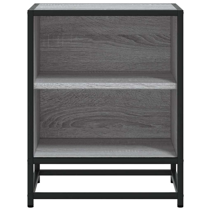 Noptiere 2 Buc Gri Sonoma 40X31X50 Cm Lemn Prelucrat Și Metal