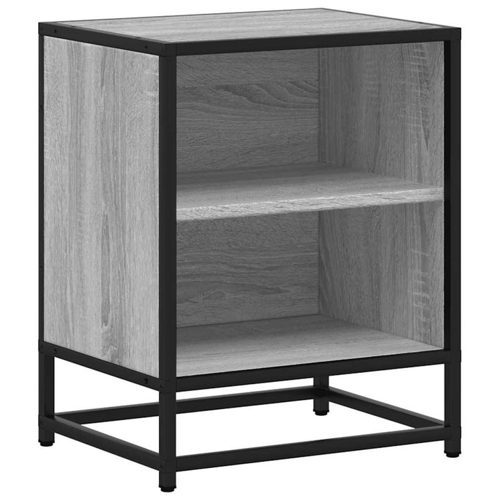 Noptiere 2 Buc Gri Sonoma 40X31X50 Cm Lemn Prelucrat Și Metal