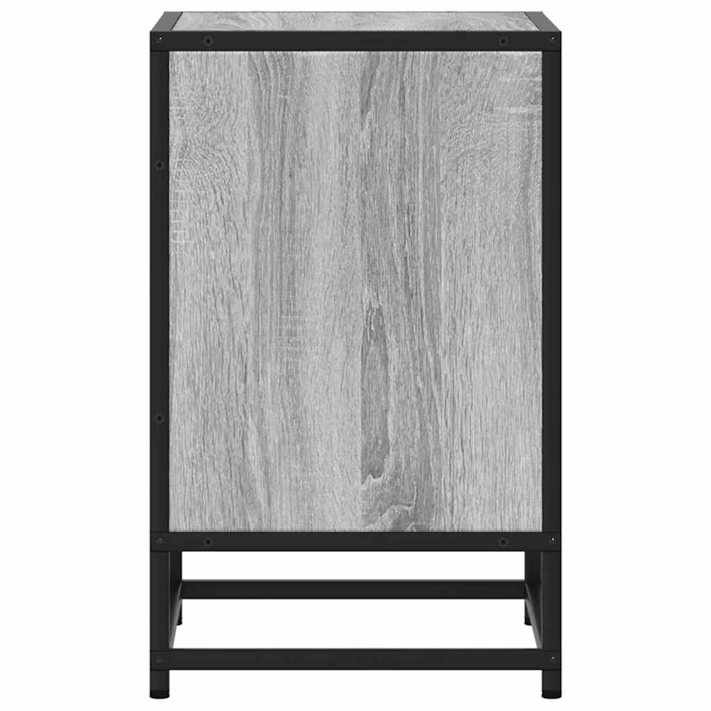 Noptiere 2 Buc Gri Sonoma 40X31X50 Cm Lemn Prelucrat Și Metal