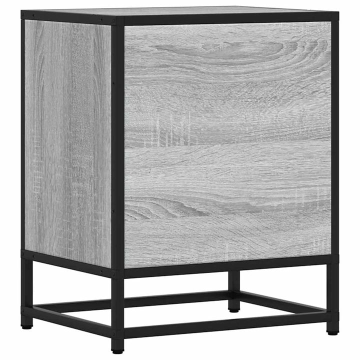 Noptiere 2 Buc Gri Sonoma 40X31X50 Cm Lemn Prelucrat Și Metal