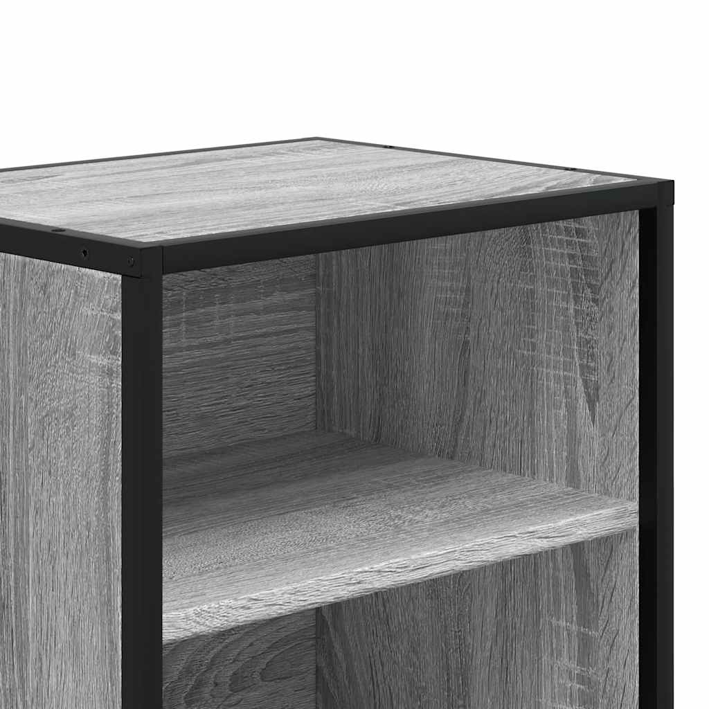 Noptiere 2 Buc Gri Sonoma 40X31X50 Cm Lemn Prelucrat Și Metal