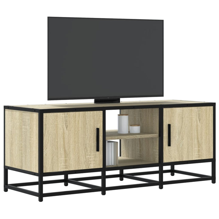 Dulap Tv, Stejar Maro, 160X35X41 Cm, Lemn Prelucrat Și Metal