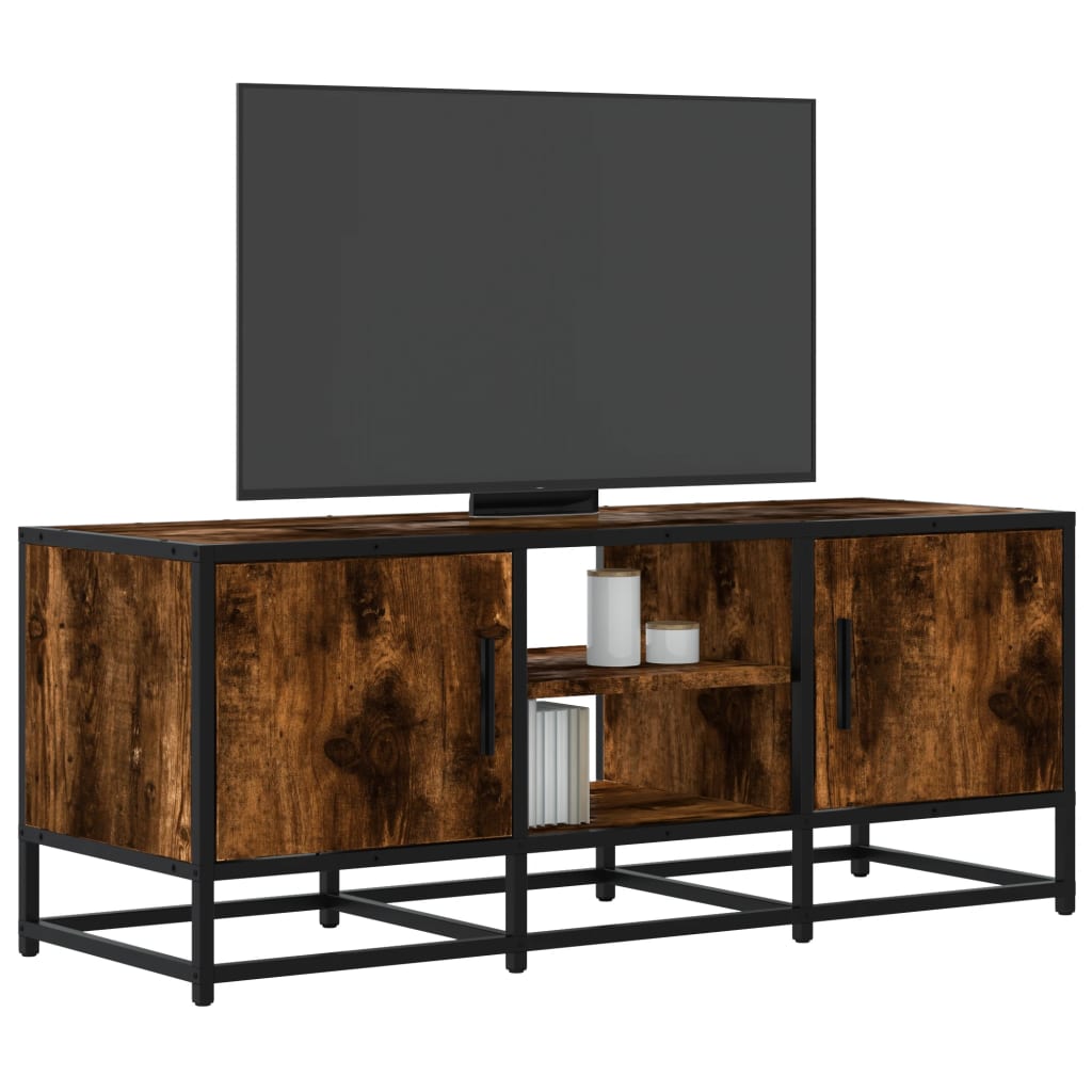 Dulap Tv, Stejar Maro, 160X35X41 Cm, Lemn Prelucrat Și Metal