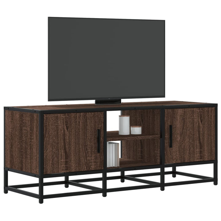 Dulap Tv, Stejar Maro, 160X35X41 Cm, Lemn Prelucrat Și Metal