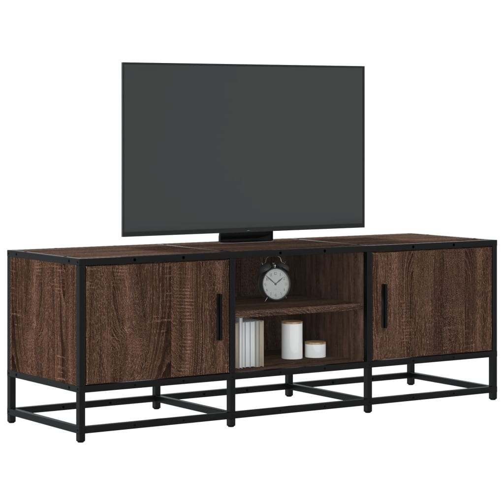 Dulap Tv, Stejar Maro, 160X35X41 Cm, Lemn Prelucrat Și Metal