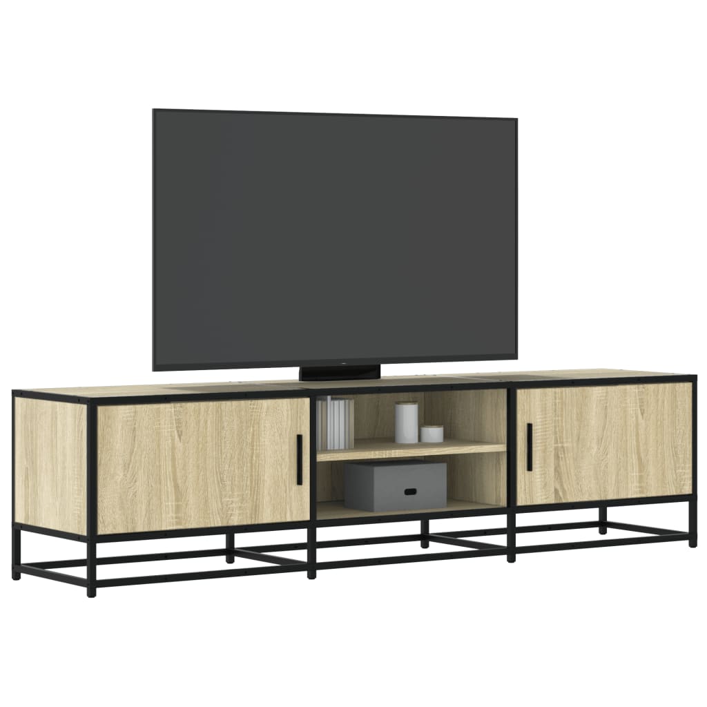 Dulap Tv, Stejar Maro, 160X35X41 Cm, Lemn Prelucrat Și Metal