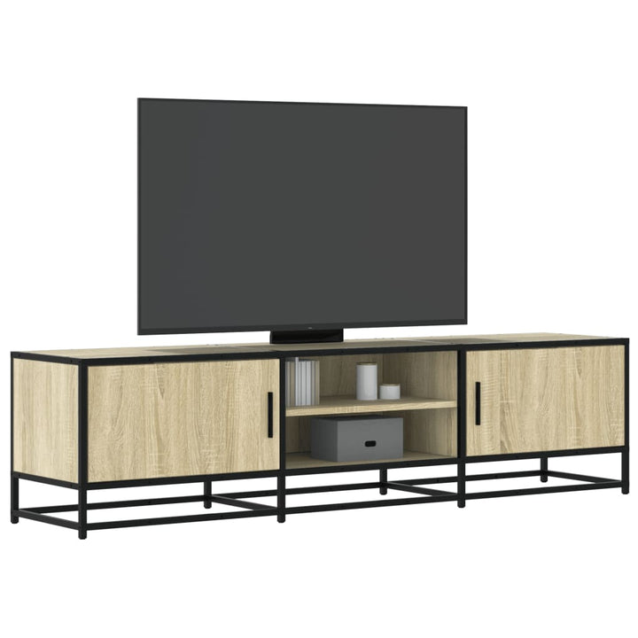 Dulap Tv, Stejar Maro, 160X35X41 Cm, Lemn Prelucrat Și Metal