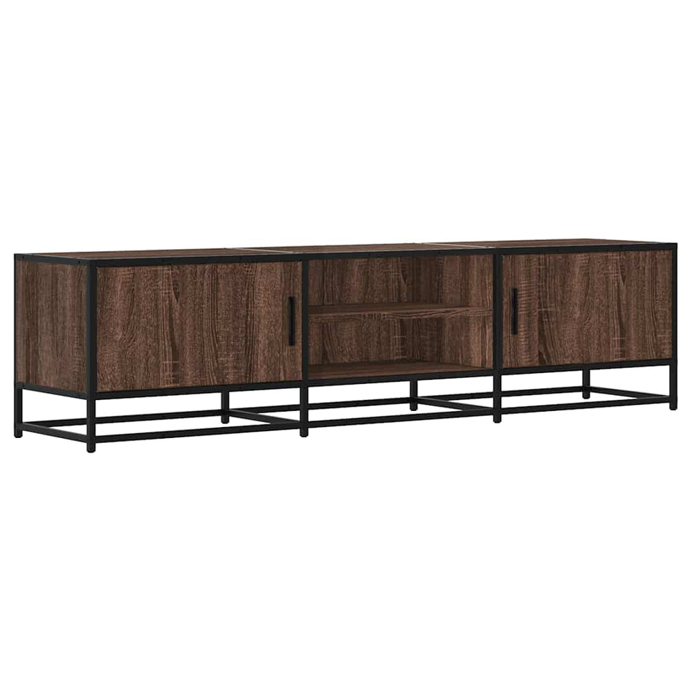 Dulap Tv, Stejar Maro, 160X35X41 Cm, Lemn Prelucrat Și Metal