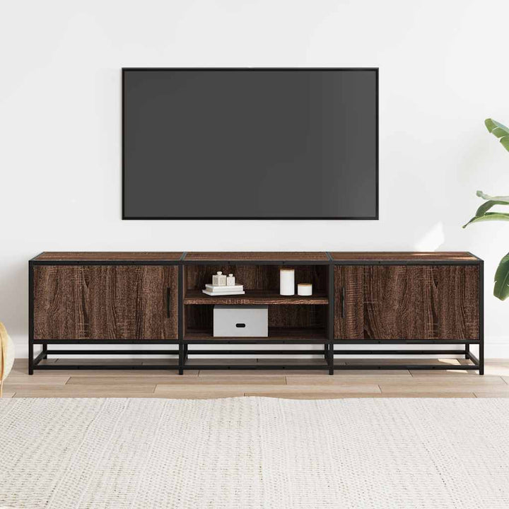 Dulap Tv, Stejar Maro, 160X35X41 Cm, Lemn Prelucrat Și Metal
