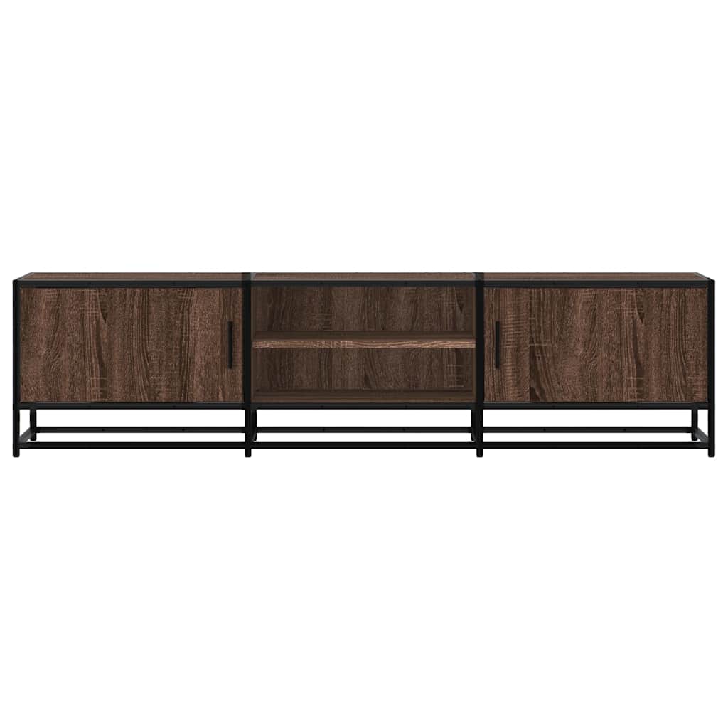 Dulap Tv, Stejar Maro, 160X35X41 Cm, Lemn Prelucrat Și Metal