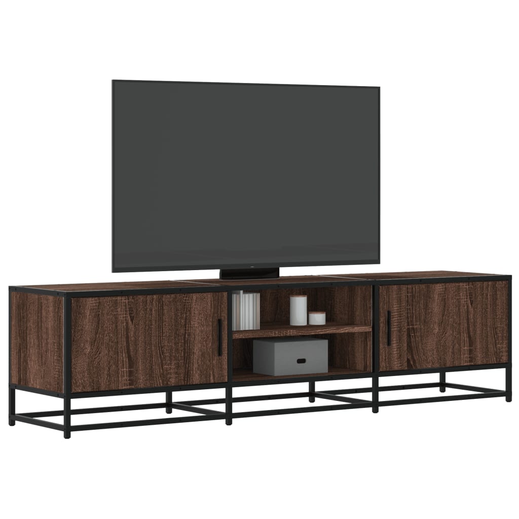 Dulap Tv, Stejar Maro, 160X35X41 Cm, Lemn Prelucrat Și Metal