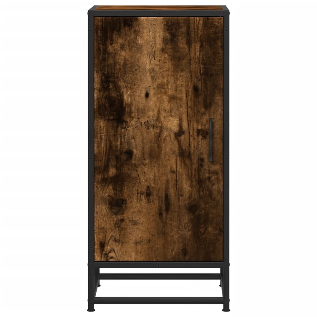 Dulap, Stejar Fumuriu, 35,5X35X76 Cm, Lemn Prelucrat Și Metal
