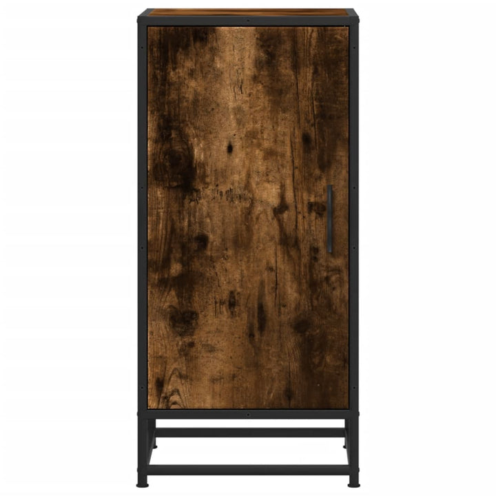Dulap, Stejar Fumuriu, 35,5X35X76 Cm, Lemn Prelucrat Și Metal