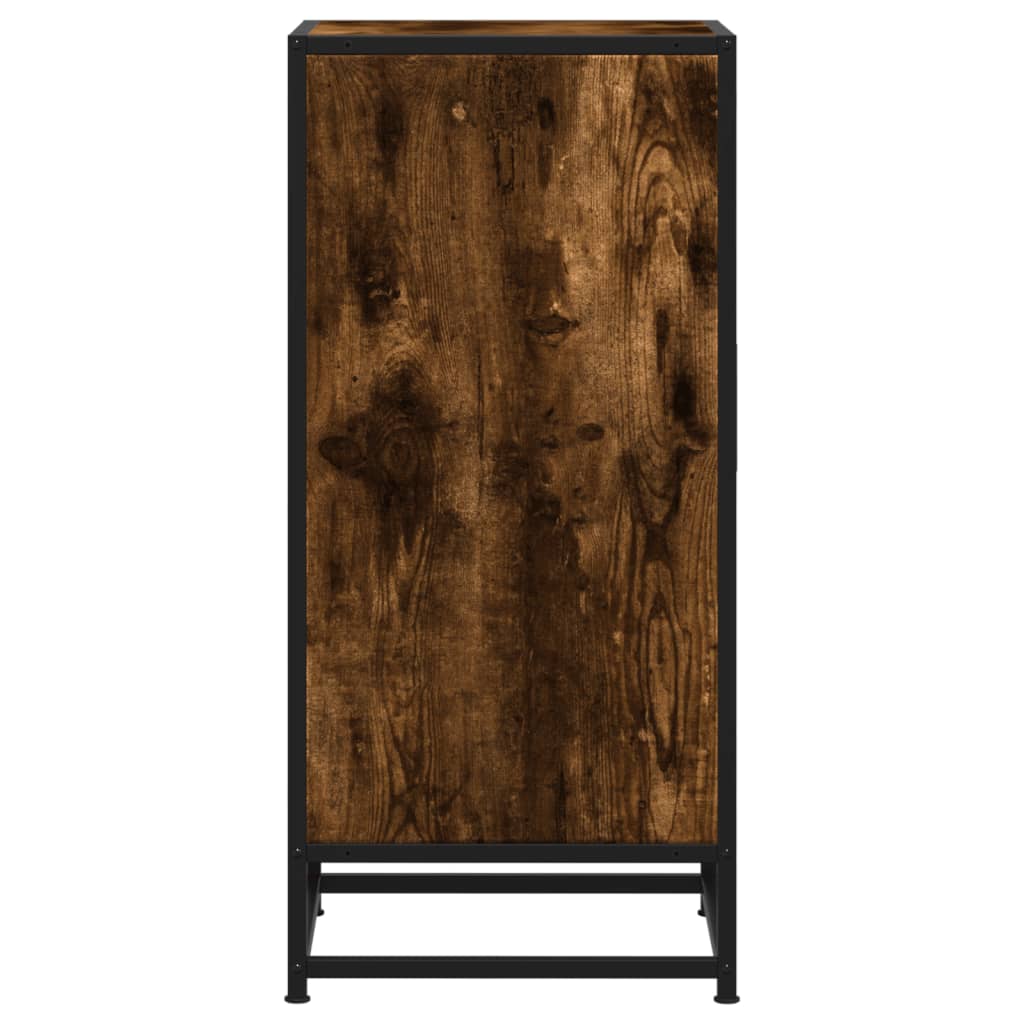 Dulap, Stejar Fumuriu, 35,5X35X76 Cm, Lemn Prelucrat Și Metal