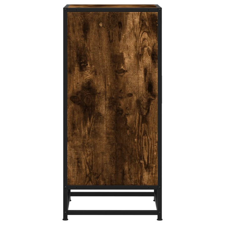 Dulap, Stejar Fumuriu, 35,5X35X76 Cm, Lemn Prelucrat Și Metal