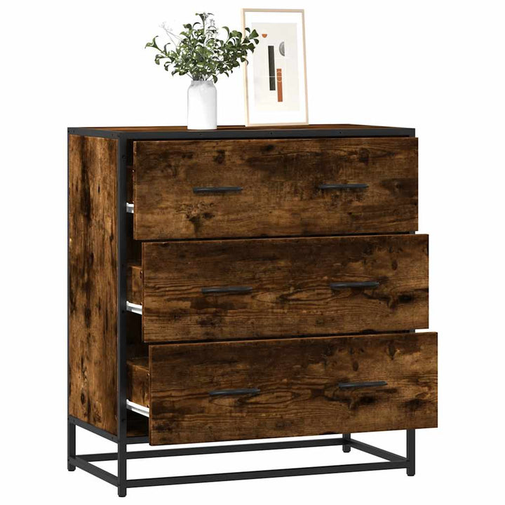 Dulap, Gri Sonoma, 68X35X76 Cm, Lemn Prelucrat Și Metal