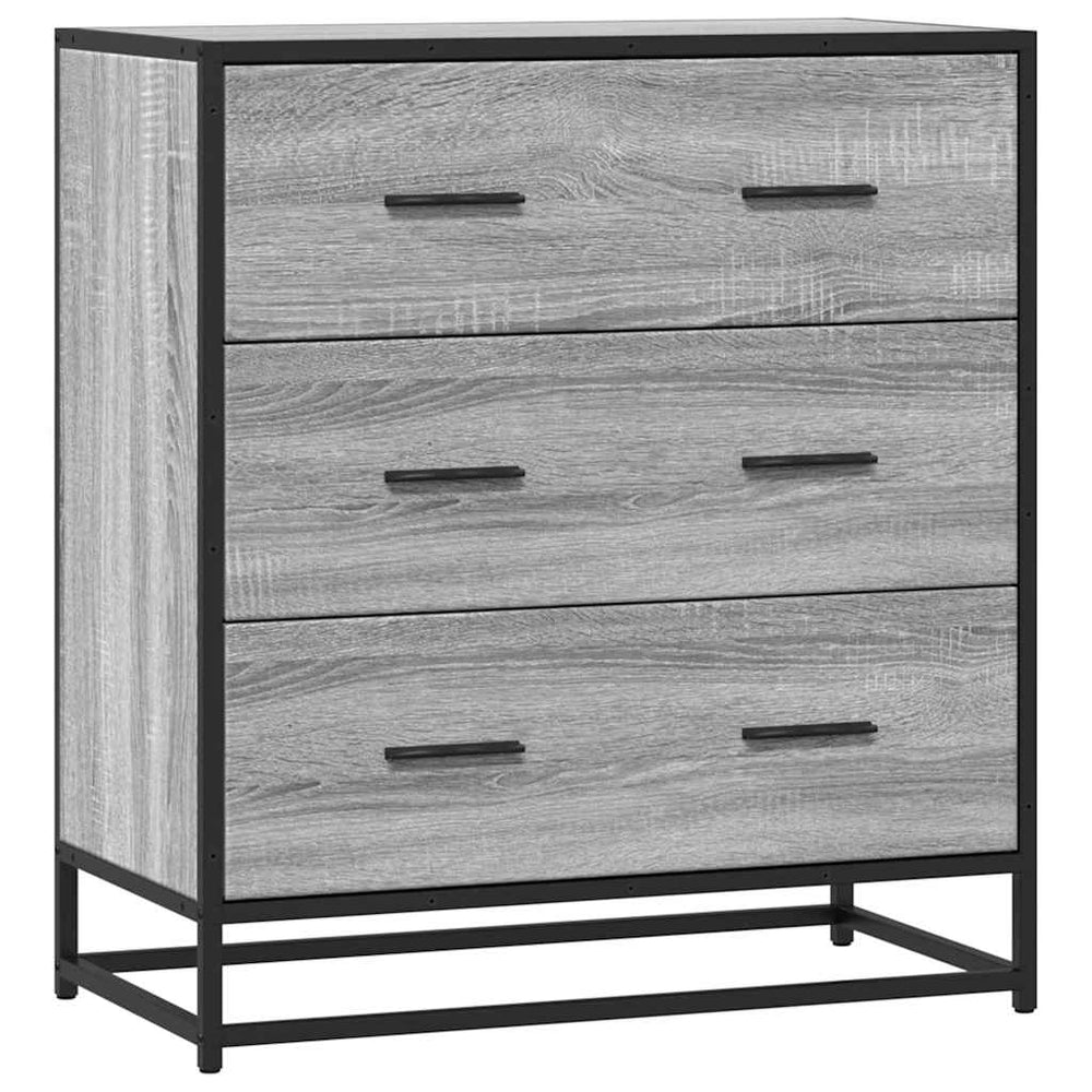 Dulap, Gri Sonoma, 68X35X76 Cm, Lemn Prelucrat Și Metal