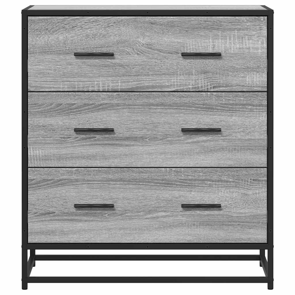 Dulap, Gri Sonoma, 68X35X76 Cm, Lemn Prelucrat Și Metal