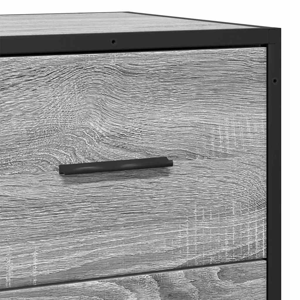 Dulap, Gri Sonoma, 68X35X76 Cm, Lemn Prelucrat Și Metal