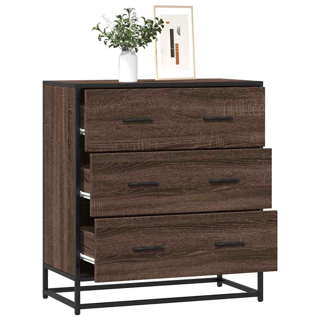 Dulap, Gri Sonoma, 68X35X76 Cm, Lemn Prelucrat Și Metal