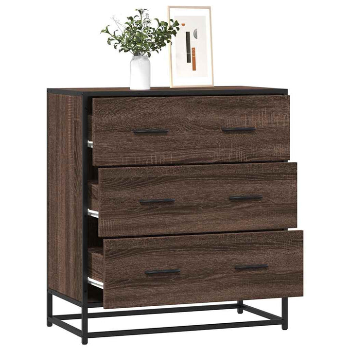 Dulap, Gri Sonoma, 68X35X76 Cm, Lemn Prelucrat Și Metal