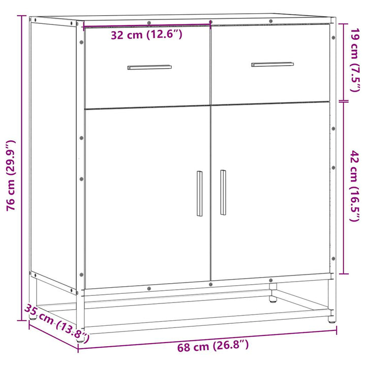 Bufetă 68X35X76 Cm Lemn Prelucrat